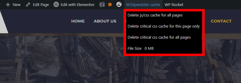 Clear Critical CSS Cache