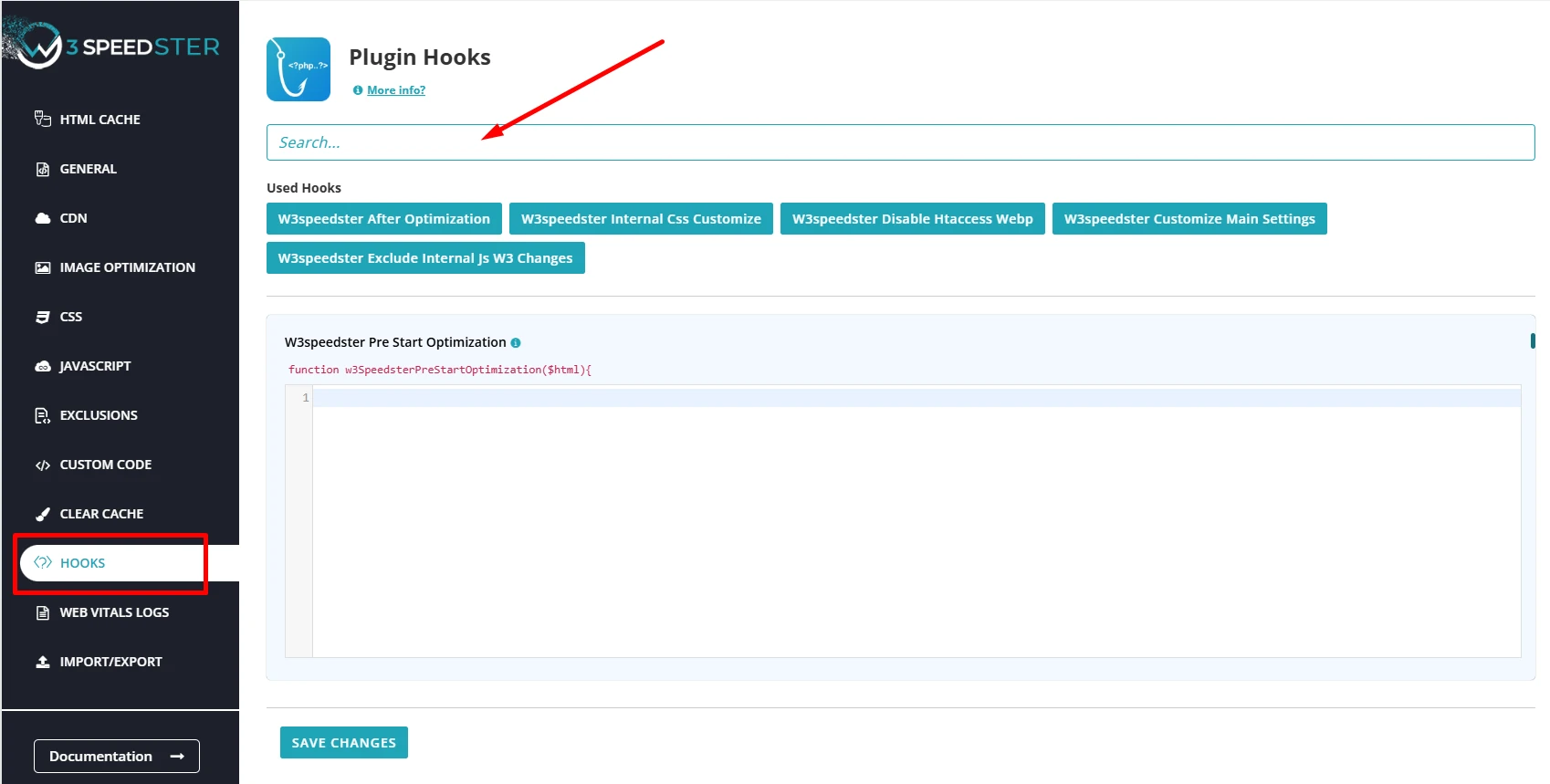 Plugin Hooks - W3speedster Plugin