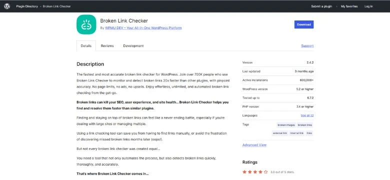 Broken Link Checker Plugin